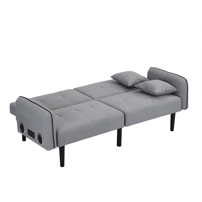 Folding Ottoman Sofa Bed with stereo（Gray）