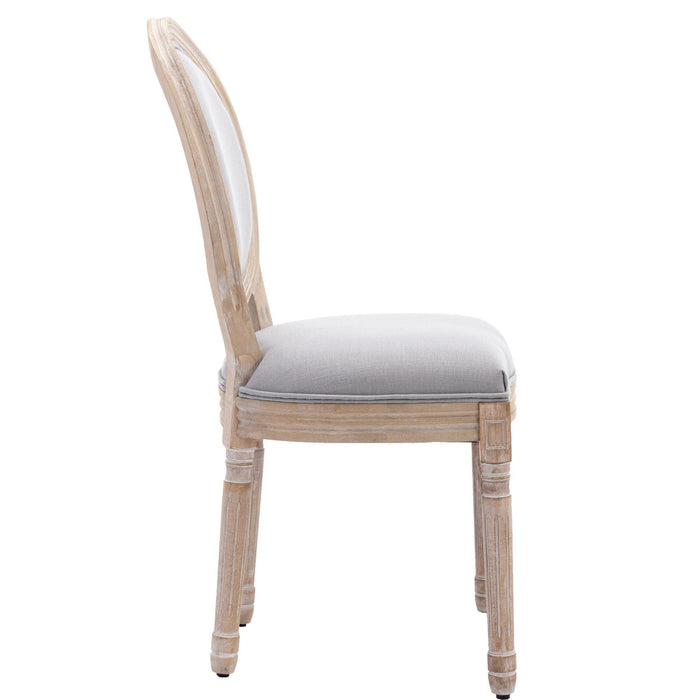 Upholstered Fabrice French Dining  Chair with rubber legs,Set of 2