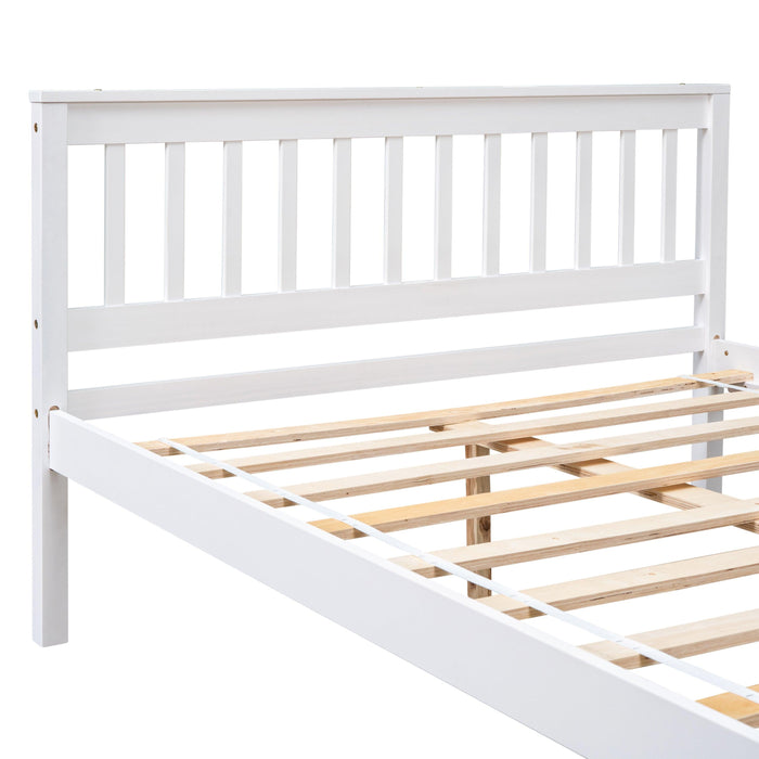 Full Bed with Headboard and Footboard for Kids, Teens, Adults,with a Nightstand ,White