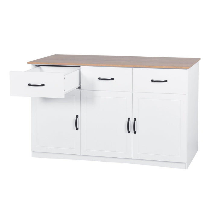 White Buffet Cabinet withStorage, Kitchen Sideboard with 3 Doors and 3 Drawers, Coffee Bar Cabinet,Storage Cabinet Console Table for Living Room