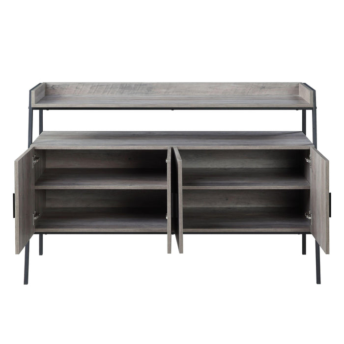 ACME Samiya TV Stand , Gray Oak & Black Finish LV00151