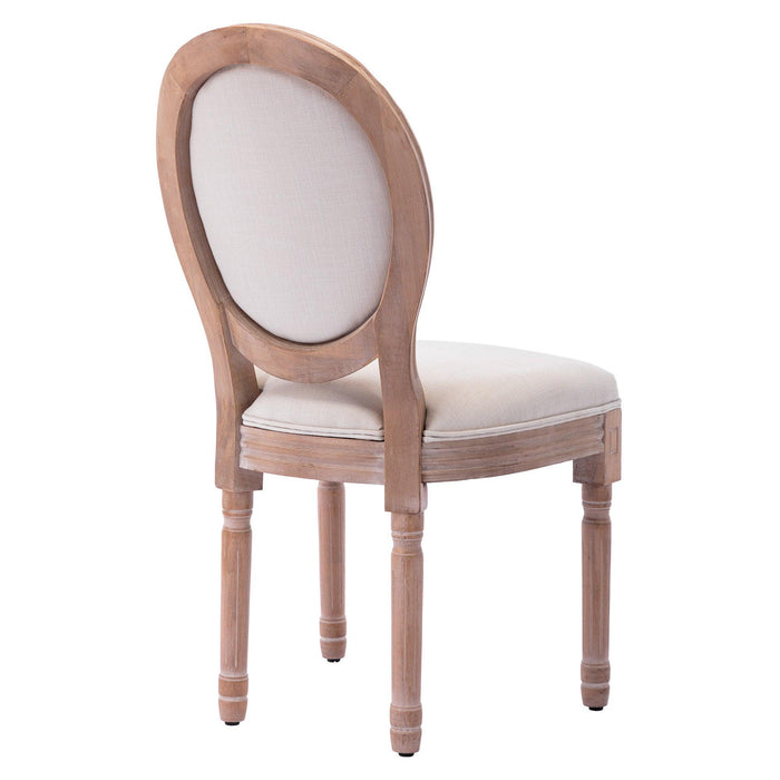 Upholstered Fabrice French Dining  Chair with rubber legs,Set of 2