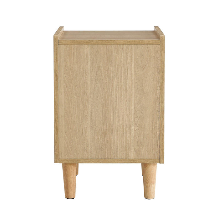 Modern simpleStorage cabinet MDF Board bedside cabinet Japanese rattan bedside cabinet Small household furniture bedside table.Applicable to dressing table in bedroom, porch, living room.2 Drawers