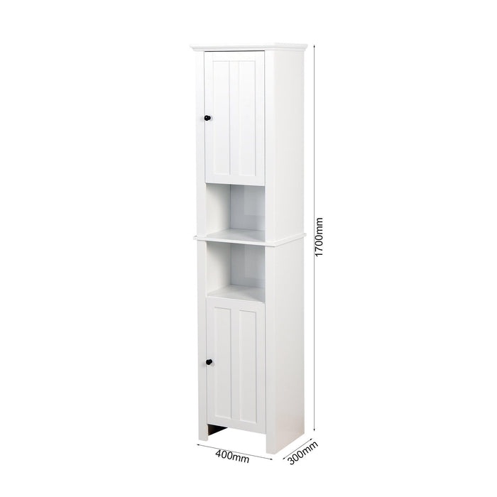 Bathroom FloorStorage Cabinet with 2 Doors Living Room Wooden Cabinet with 6 Shelves 15.75 x 11.81 x 66.93 inch