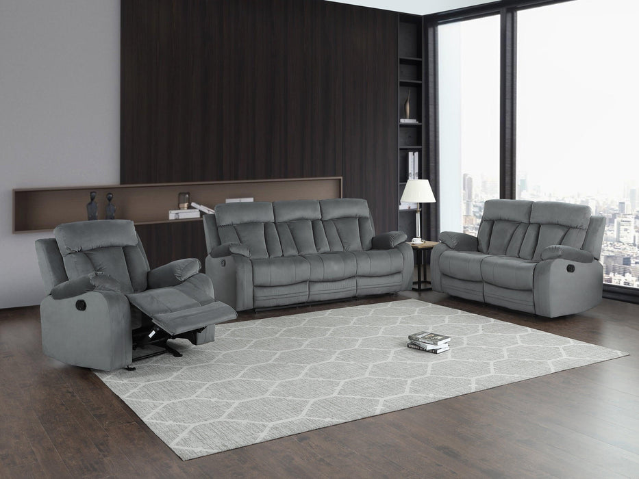 Global United Reclining Transitional Microfiber Fabric Sofa