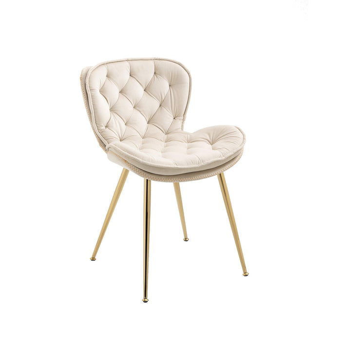 Owen CollectionModern | Contemporary Velvet Upholstered Dining Chair with Polished Gold Legs, Set of 2