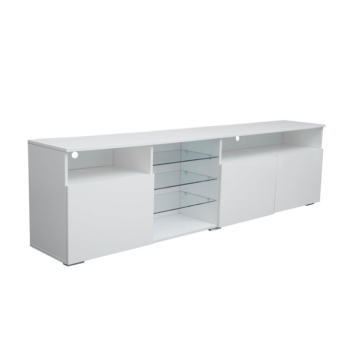 TV Stand  High Gloss DoorsModern TV Stand LED (White)