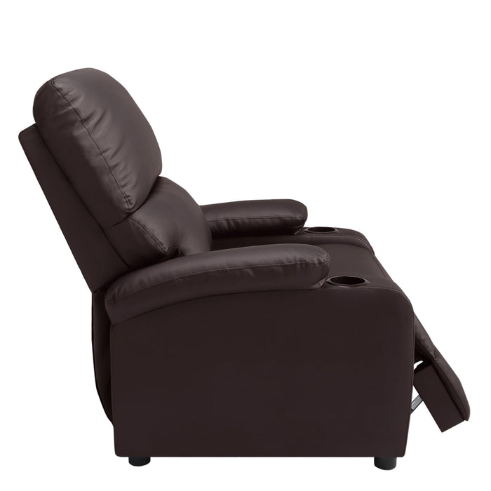 31.5” Faux leather reclining chair Brown Pu