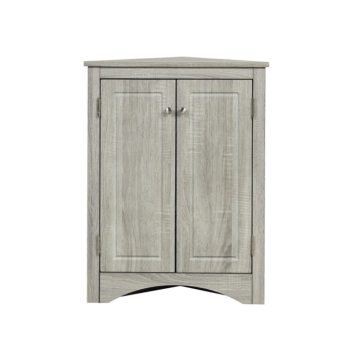 Oak Triangle BathroomStorage Cabinet with Adjustable Shelves, Freestanding Floor Cabinet for Home Kitchen