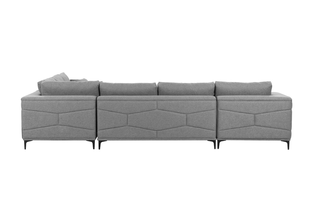 Large Sectional Sofa,145"(L)x117"(W) Classic Look with Tufted Pattern on Outer Armrest and Back, Grey