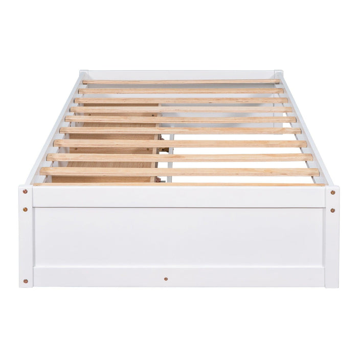 Twin Size PlatformStorage Bed with 3 Drawers,White