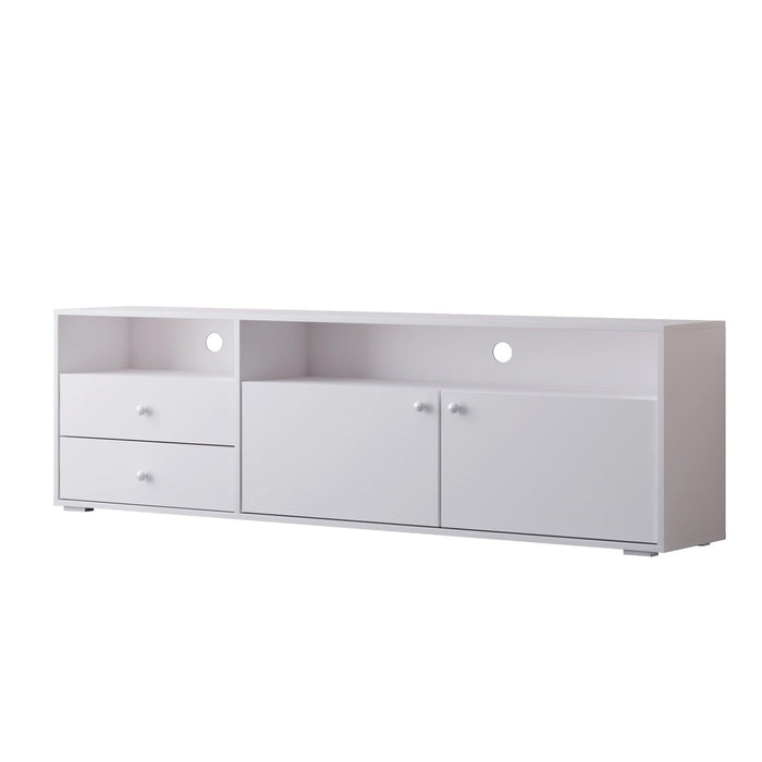 62.99 inchModern style multi-storage space white slide rail TV cabinet