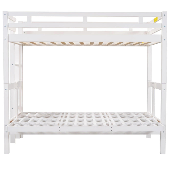 Twin over Full Convertible Bunk Bed - White