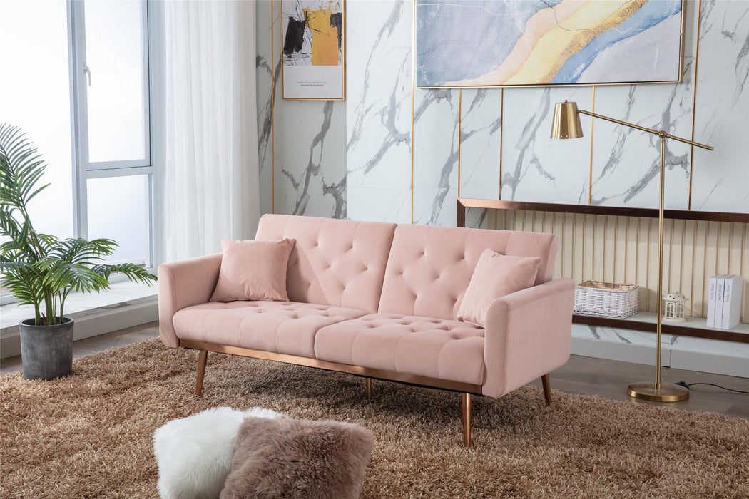 Velvet  Sofa , Accent sofa .loveseat sofa with rose ld metal feet  and