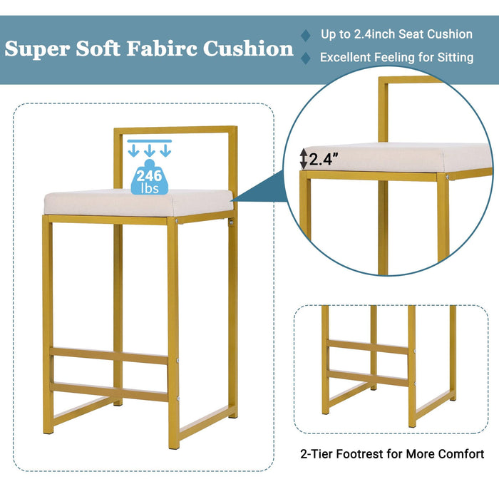 Modern 4-Piece Counter Height Extra Long Console Bar Dining Table Set with 3 Padded Stools for Small Places, ld