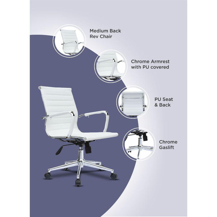 Monvale Swivel Adjustable Height Office Chair White