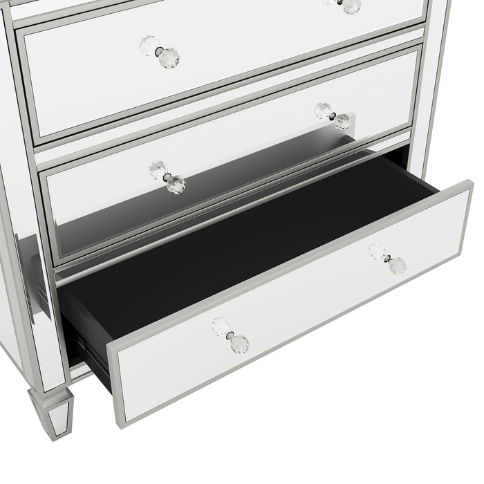 Elegant Mirrored Chest with 3 Drawers,Modern Silver FinishedStorage Cabinet for Living Room, Hallway, Entryway