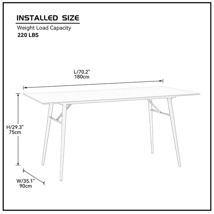 Dining Table Porcelain Table 1800mm White