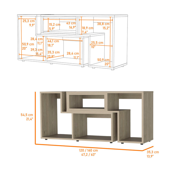 Anacapa Rectangle Reversible TV Stand Light Pine