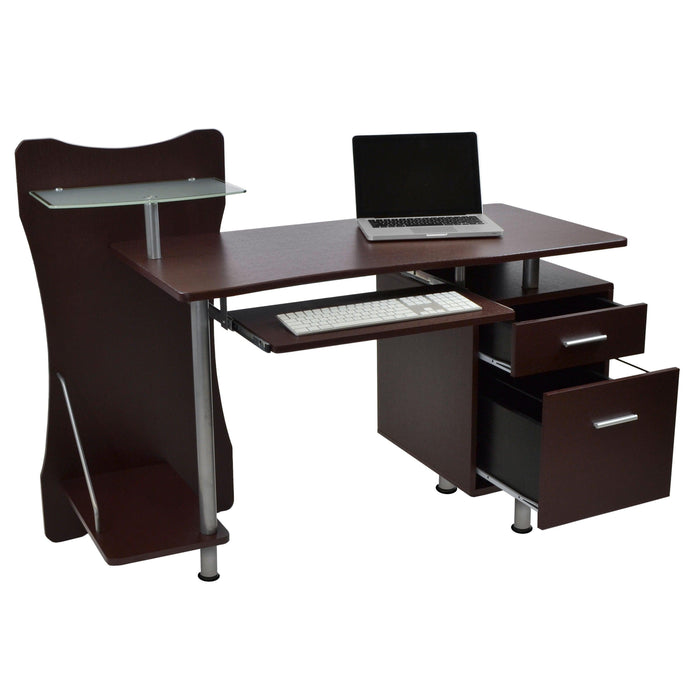 Techni Mobili Stylish Computer Desk withStorage, Chocolate