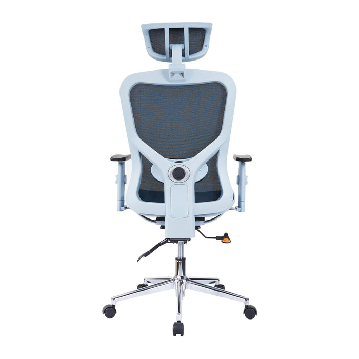 Techni Mobili High Back Executive Mesh Office Chair with Arms, Headrest and Lumbar Support, Blue