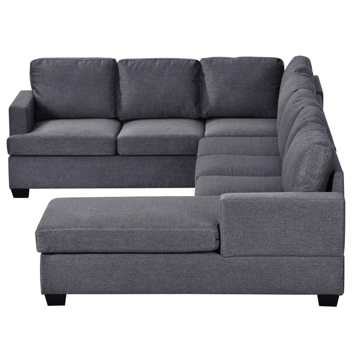 Modern Large Upholstered  U-Shape Sectional Sofa, Extra Wide Chaise Lounge Couch,  Grey