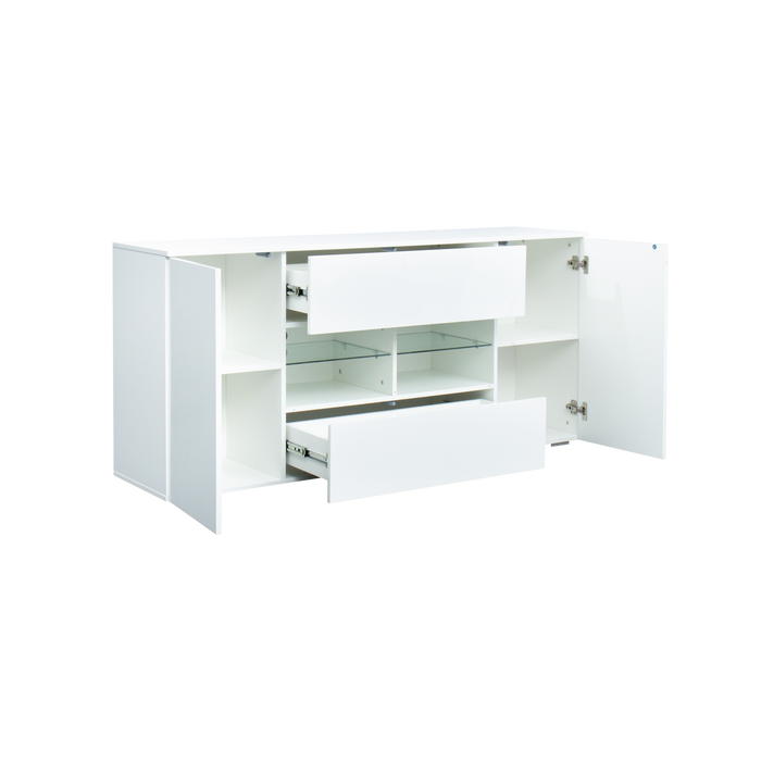 TV cabinet with double doors and drawers is suitable for living room and bedroom