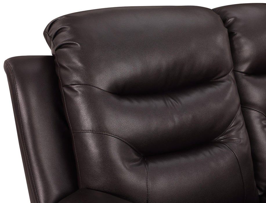 Global United  Leather Air Upholstered Reclining Sofa with Fiber Back