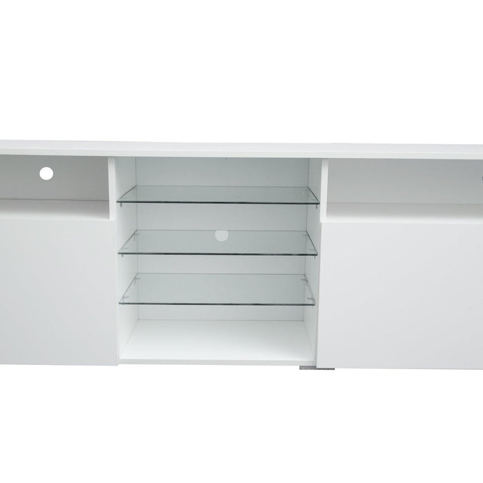 TV Stand  High Gloss DoorsModern TV Stand LED (White)