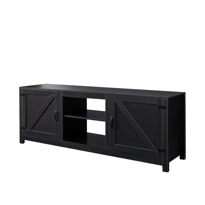 Farmhouse TV Stand,  Wood Entertainment Center Media Console withStorage