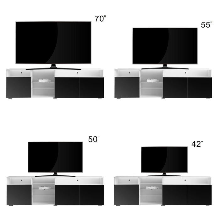 TV Stand High Gloss DoorsModern TV Stand LED(White/Black)