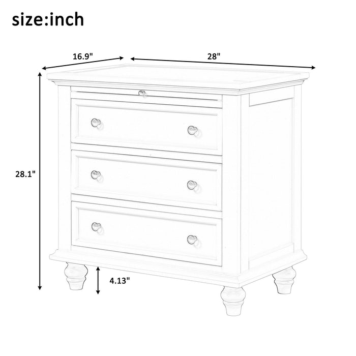 3-DrawerStorage Wood Cabinet, End Table with Pull out Tray (As Same As WF199155AAM)