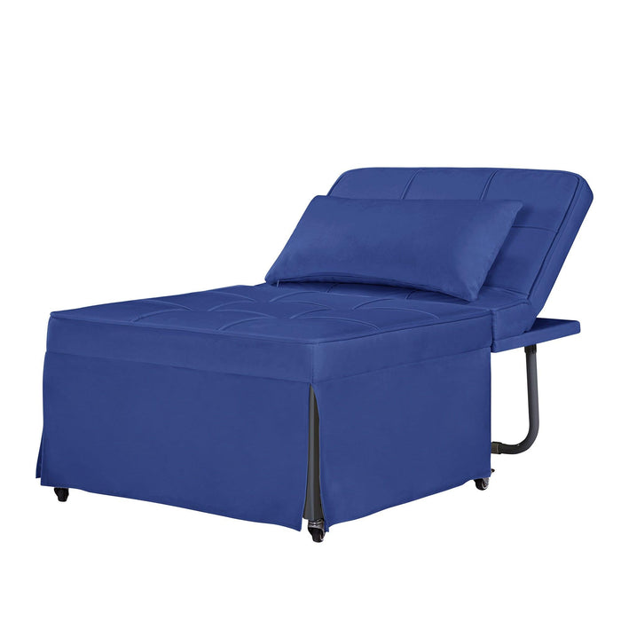 Velvet Folding Sofa Bed Sleeper Chair with Adjustable Backrest .