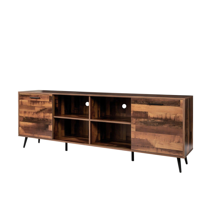 TV Stand Mid-Century WoodModern Entertainment Center AdjustableStorage Cabinet TV Console for Living Room