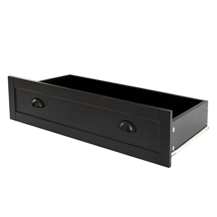 DRAWER DRESSER CABINET，BAR CABINET, storge cabinet, lockers, retro shell-shaped handle, can be placed in the living room, bedroom, dining room, black