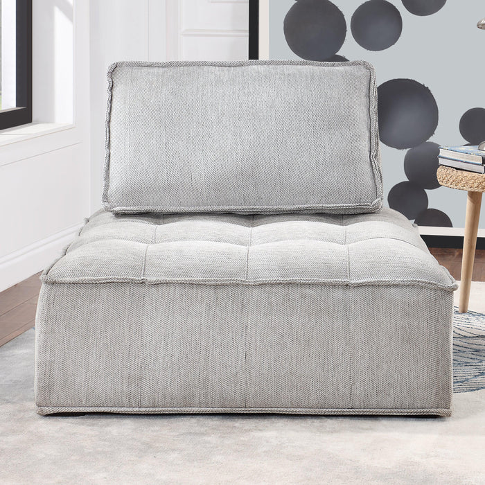 Upholstered Seating Armless Accent Chair 41.3*41.3*32.8 Inch Oversized Leisure Sofa Lounge Chair Lazy Sofa Barrel Chair for Living Room Corner Bedroom Office, Linen, Gray