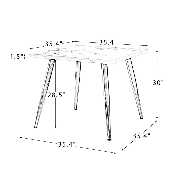 Yarmouth Dining Table,Square,Marbling