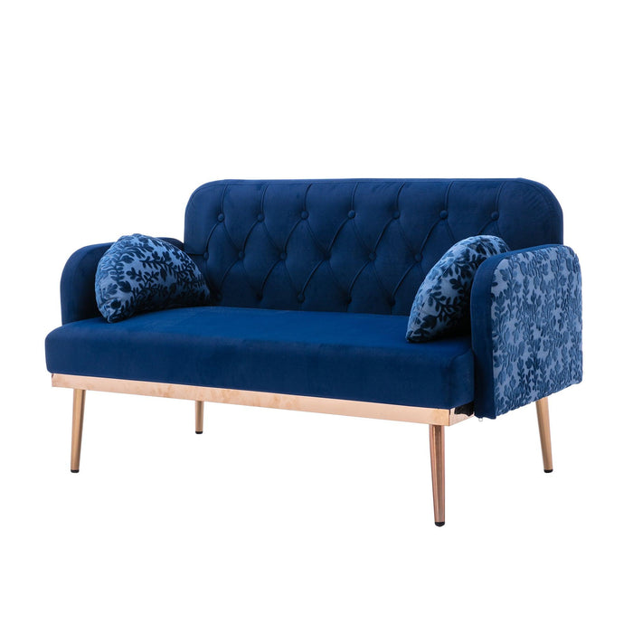 Velvet  Sofa , Accent sofa .loveseat sofa with metal feet