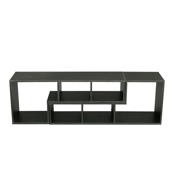 Double L-Shaped TV Stand，Display Shelf ，Bookcase for Home Furniture,Black