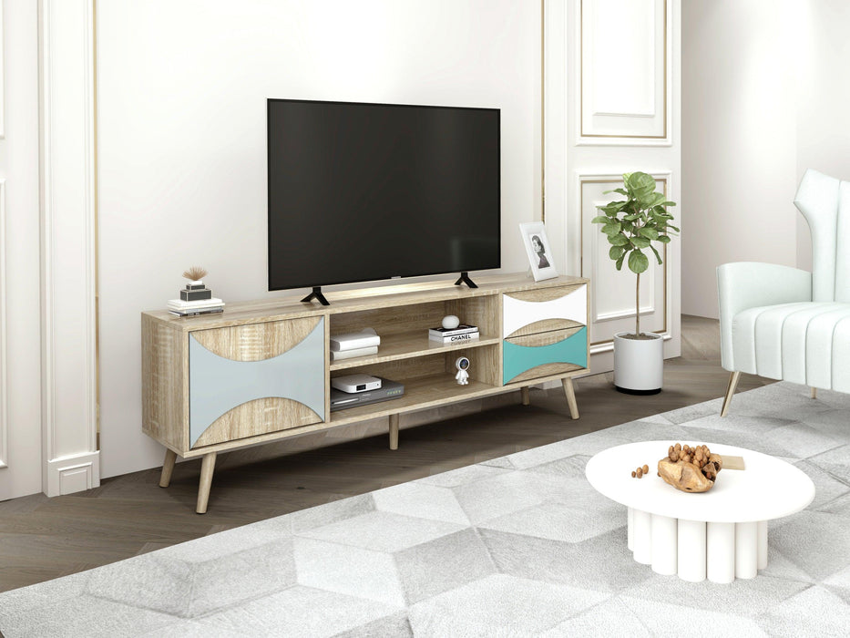 TV Stand withStorage Cabinet and Shelves, TV Console Table for Living Room