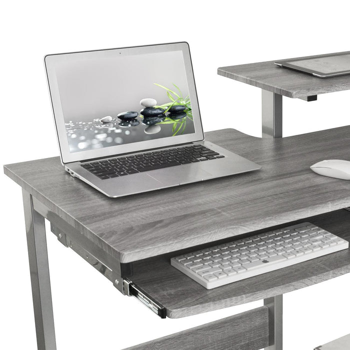 Techni Mobili Complete Computer Workstation Desk, Grey