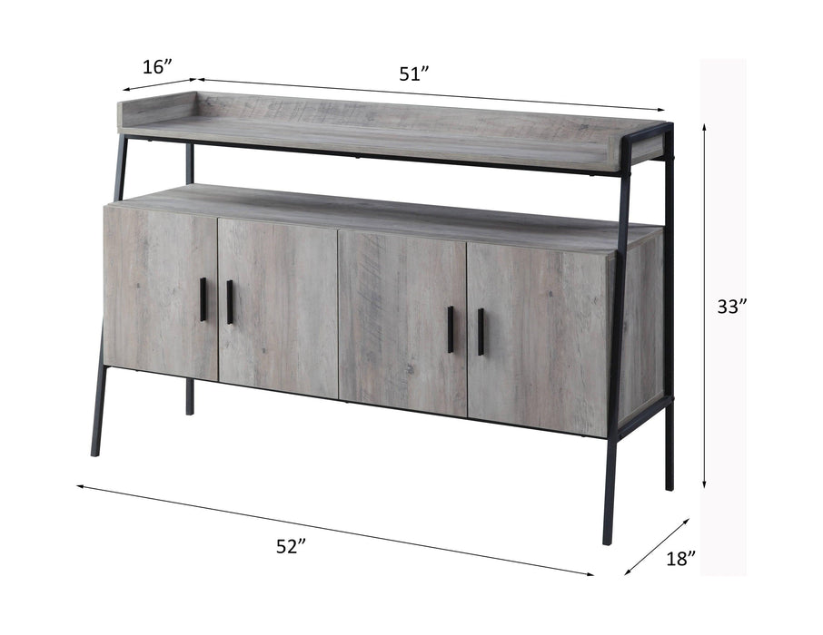 ACME Samiya TV Stand , Gray Oak & Black Finish LV00151