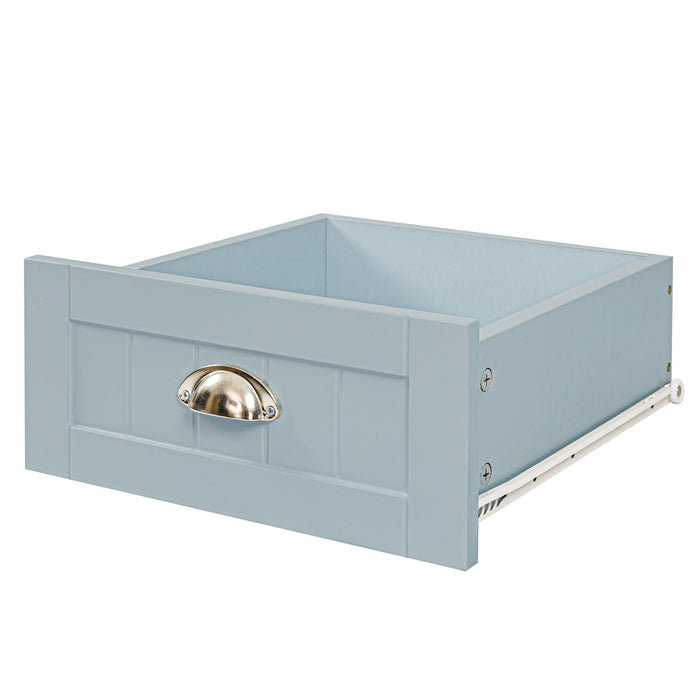 DRAWER DRESSER CABINET，BAR CABINET, storge cabinet, lockers, retro shell-shaped handle, can be placed in the living room, bedroom, dining room, Blue-gray