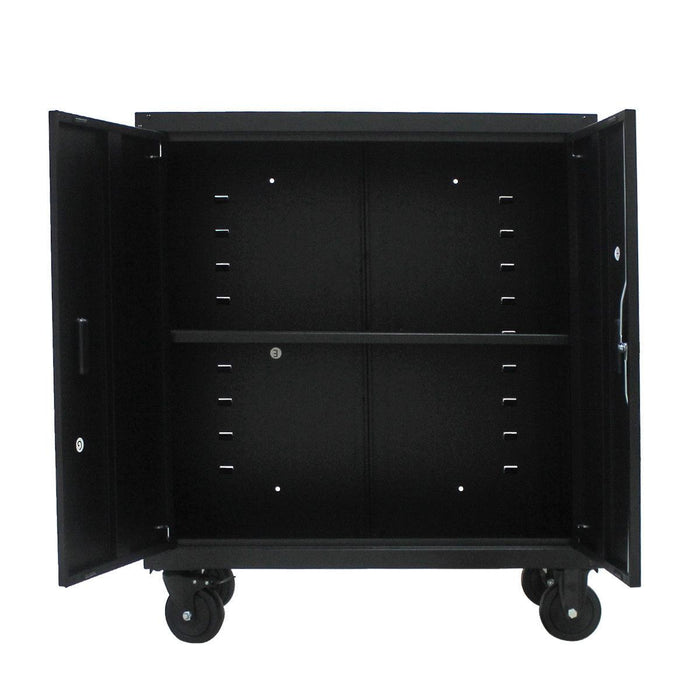 MetalStorage Cabinet with Locking Doors and One  Adjustable Shelves With 4 Wheels