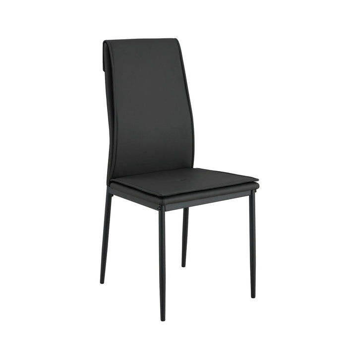 Dining chairs set of 4, Black Modern kitchen chair with metal leg