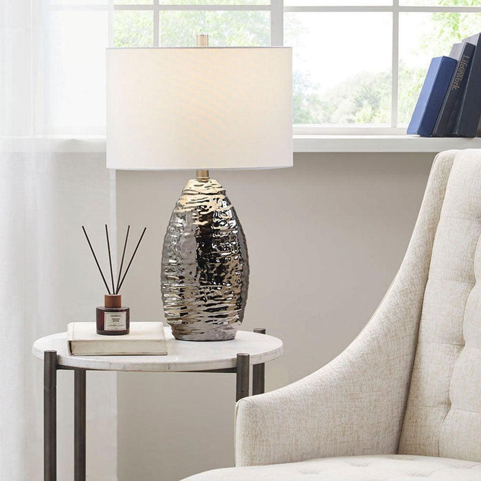 Livy Oval Textured Ceramic Table Lamp