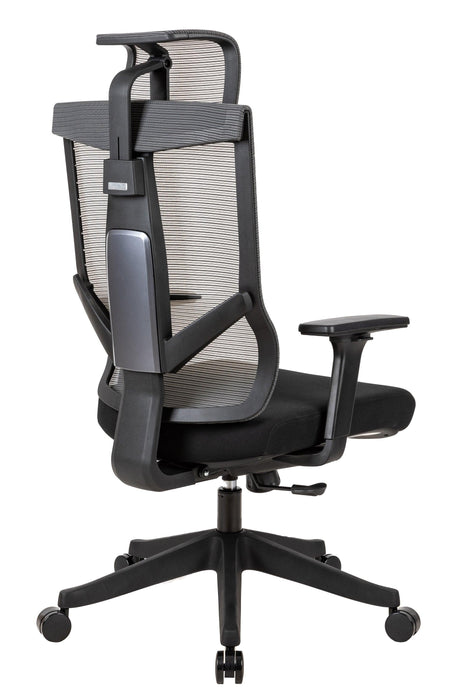 Excustive office chair with headrest and 2D armrest, chase back function with 7 gears adjustment, tilt function max 128°,300lbs,Black mesh imported from Germany, BIFMA CERTIFICATED