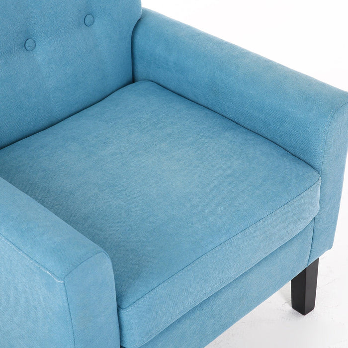 Fabric Accent Chair for Living Room, Bedroom Button Tufted Upholstered Comfy Reading Accent Chairs Sofa (Blue)