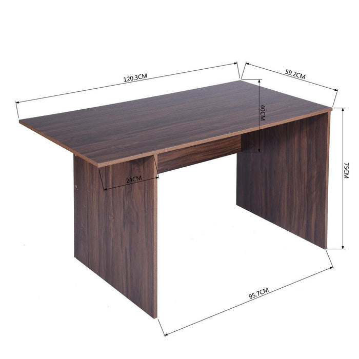 47.4" L Computer Desk with movable bookcase, brown