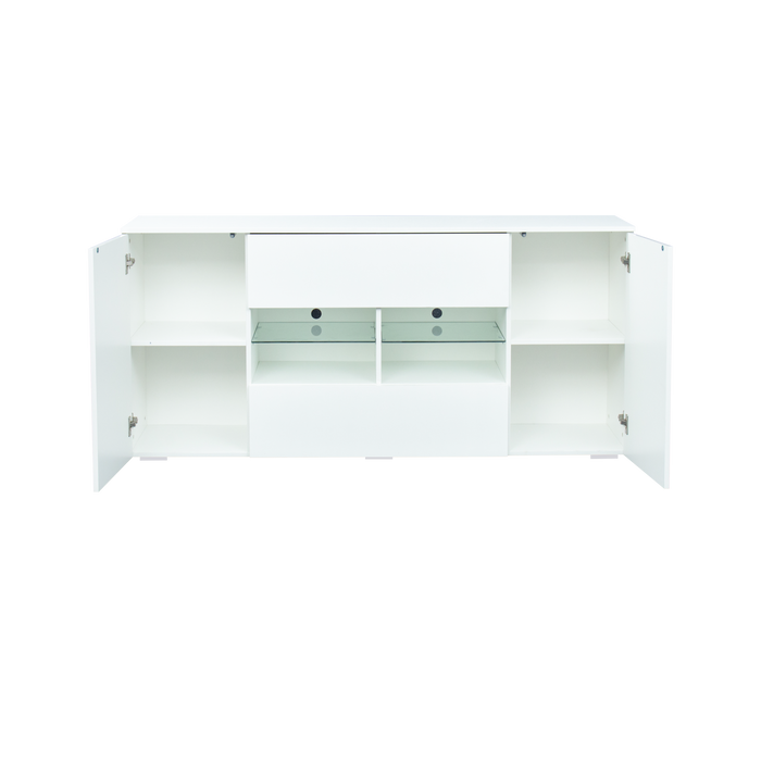 TV cabinet with double doors and drawers is suitable for living room and bedroom